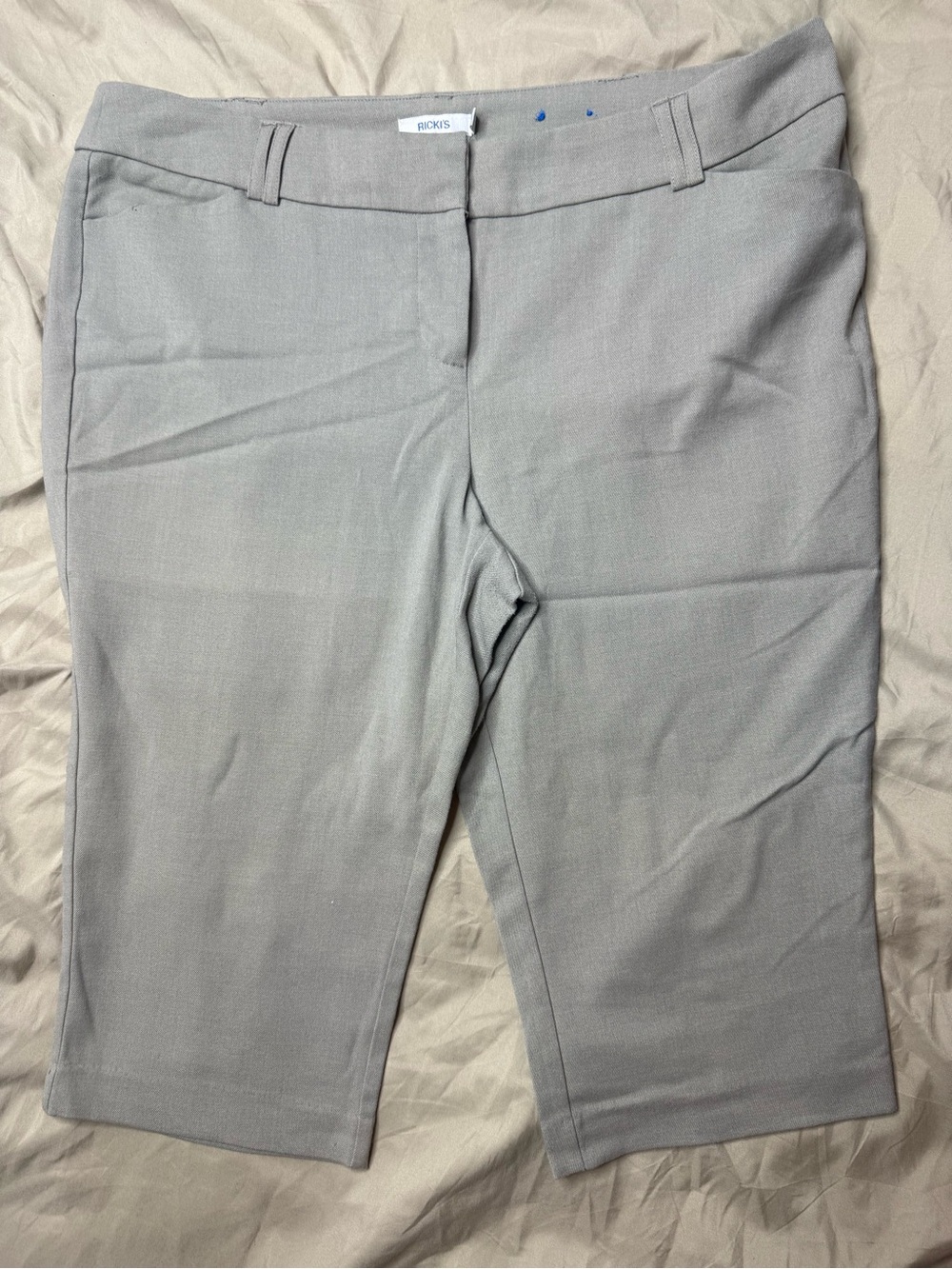 Ricki's Khaki Straight-Leg Capri Pants Light Beige Size 14